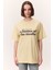 Yıkama Efektli Kısa Kollu Tshırt Sarı 5