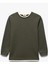 Şardonlu Bisiklet Yaka Çizgili Uzun Kollu Basic Sweatshirt 1