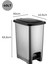 40L Pedallı Gri ve Siyah Kapaklı Slim Çöp Kovası, Banyo ve Mutfak Için 4