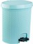 Turkuaz Renkli, Örgülü, Pedal ile Açılan, 5.5 Litrelik Çöp Kutusu 1