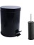 Şık 2'li Mat Siyah Banyo Çöp Kovası Seti, Modern ve Kullanışlı Tasarım 1