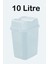 Açık Mavi 10 Litre Kilitli Çift Kapaklı Plastik Çöp Kovası 1