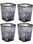 Reader Mesh Çöp Kovası, Atık Kağıt Sepeti, Kare, Ofis, Metal Örgü, 9.8 "u x 9.8" G x 12.25" H, 4'lü Set, Siyah 1