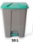 30 L Slim Pedallı Çöp Kovası, Gri ve Yeşil Kapak, Iç ve Dış Mekan Kullanımı 1