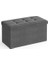 Saklama Alanlı Oturma Bankı, Oturma Sandığı, Tabure, Saklama Kutusu, Ayak Koyma Yeri, Katlanabilir, 300 Kg'a Kadar Taşıyabilir, 80 L, 76 x 38 x 38 Cm, Suni Keten, Koyu Gri, SPF47K 2