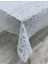 Şeffaf Kaplamalı, Iplik Desenli, Lüks Masa Örtüsü, Beyaz, Dayanıklı ve Şık Tasarım 3