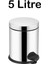 Gri Paslanmaz Çelik 5 Litre Pedallı Iç Kovalı Çöp Kovası 1