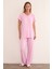 Yakası Dantel Detaylı Pijama Takımı 3