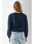 Kadın Bisiklet Yaka Taşlı Ayıcık Nakışlı 3ip Sweatshirt Lacivert - 2625 8