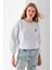 Kadın Bisiklet Yaka Taşlı Ayıcık Nakışlı 3ip Sweatshirt Gri - 2625 5