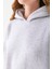 Kadın Kapüşonlu 3ip Basic Oversize Sweatshirt Gri - 2672 7