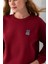 Kadın Bisiklet Yaka Taşlı Ayıcık Nakışlı 3ip Sweatshirt Bordo - 2625 7