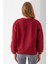 Kadın Bisiklet Yaka Taşlı Ayıcık Nakışlı 3ip Sweatshirt Bordo - 2625 8