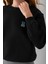 Kadın Bisiklet Yaka Taşlı Ayıcık Nakışlı 3ip Sweatshirt Siyah - 2625 7