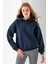Kadın Kapüşonlu 3ip Basic Oversize Sweatshirt Lacivert - 2672 6