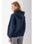 Kadın Kapüşonlu 3ip Basic Oversize Sweatshirt Lacivert - 2672 8