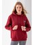 Kadın Kapüşonlu Taşlı Fiyonk Nakışlı 3ip Sweatshirt Bordo - 2623 6