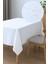 Beyaz Kumaş Masa Örtüsü, Su ve Leke Itici, Dayanıklı ve Modern Tasarım 1