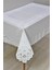 Beyaz Dantel Görünümlü Silinebilir Pvc Masa Örtüsü Zincirli 1