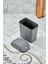 Modern 3'lü Kapaklı Çöp Kovası Seti, Farklı Boyutlar, Şık Gri Renkli 6