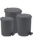 Antrasit Gri 3'lü Nostaljik Pedallı Çöp Kutusu, 20, 11 ve 6 Litre Seçenekleriyle 1