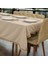 Bej Pamuk Keten Jüt Dantelli Şık Masa Örtüsü 1