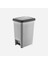 25 Lt Slim Pedallı Plastik Çöp Kutusu, Metalik Gri Siyah Kapaklı, Iç Kovası Yok 1