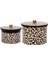 Desenli Metal Saklama Kabı Seti, 2'li, 1,3 ve 2,9 Litre, Dayanıklı ve Şık Tasarım 3