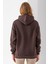 Kadın Kapüşonlu Kot Ayıcık Nakışlı 3ip Sweatshirt Kahverengi - 2621 8