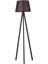 Şık 3 Ayaklı Tripod Lambader, Kumaş Konik Abajur, Kahve Ceviz Renkli 1