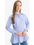 Relax Fit Çizgili Poplin Uzun Kollu Gömlek Tunik F7271AX25AU 3