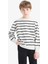 Erkek Çocuk Bisiklet Yaka Çizgili Triko Kazak F0962A825WN 3