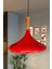 45 cm Kırmızı Büyük Huni Ahşap Avize Tekli Sarkıt Salon Mutfak Hayalinizdeki Aydınlatma 3