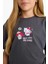 Kız Çocuk Hello Kitty Relax Fit Bisiklet Yaka Sırt Baskılı Kısa Kollu Tişört F9724A825HS 5