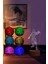 Renkli LED Masa Lambası, Figürlü Dekor, Ahşap Tabak, 7 Işık Rengi 2