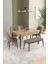Ikon Meşe Desen 80X132 Açılabilir Mdf Masa Yemek Odası Takımı, Mutfak Takımı 4 Sandalye, 1 Bench 1