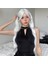 Kadınlar Için Günlük Parti Sentetik Saç Isıya Dayanıklı Uzun Su Dalgası Peruk, Beyaz Renkli, Ipeksi Cosplay Peruk (Yurt Dışından) 4