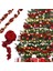 Noel Süslemeleri Için LED Işıklı 6 Rulo LED Rustik Noel Ağacı Çelengi Kurdele El Sanatları Siyah ve Kırmızı (Yurt Dışından) 5