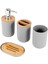 Banyo Aksesuarları Seti Sabunluk Şişe Bulaşık Tuvalet Diş Fırçası Tutucu Bardak Takımı Gri (Yurt Dışından) 2
