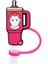 Pembe Cadılar Bayramı Film Karikatür Silikon Saman Topper, Cam Kupa Için Saman Kapakları, Tut Saplı Toz Duruşlu Yeniden Kullanılabilir Renkli 3040OZ Tumbler: 1 Pcs-04 (Yurt Dışından) 1