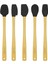 Uzun 26 cm Siyah Bambu Silikon Spatula Seti, 5'li. Dayanıklı ve Şık Mutfak Aleti. 4