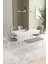 Ikon Beyaz 80X132 Açılabilir Mdf Masa Yemek Odası Takımı, Mutfak Takımı 4 Sandalye, 1 Bench 1