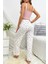 Askılı Şık Üstü Dantel Işlemeli Baskılı Pijama Takımı 5