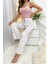 Askılı Şık Üstü Dantel Işlemeli Baskılı Pijama Takımı 2