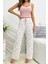 Askılı Şık Üstü Dantel Işlemeli Baskılı Pijama Takımı 4