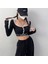 Siyah Düğmeli Beyaz Şeritli Newgirls Uzun Kollu Crop 2