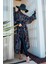 Remsa Tesettür Mayo Üzerine Tek Kaftan Kimono Pareo SIYAH04 RP035 Yağmur 5