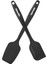 Isıya Dayanıklı, Yapışmaz Silikon Spatula ve Kaşık 2'li Set, Büyük ve Şık Siyah Renk 3