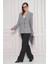 2 Düğmeli Kruvaze Poliviskon Ceket Gri 1