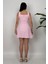 Bella Rose Kadın Pembe Düğmeli Mini Elbise – Zarif Davet ve Günlük Şıklık 5